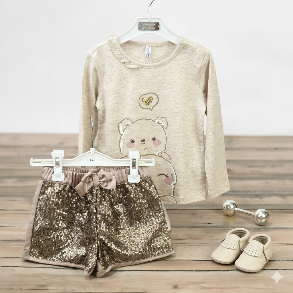 Ensemble bébé fillette. Marque : idexe