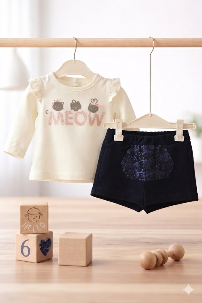 Ensemble bébé fillette. Marque : idexe